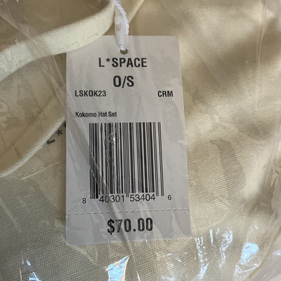 L*Space Women's Kokomo Hat Set Cream New with Tags - Picture 3 of 4